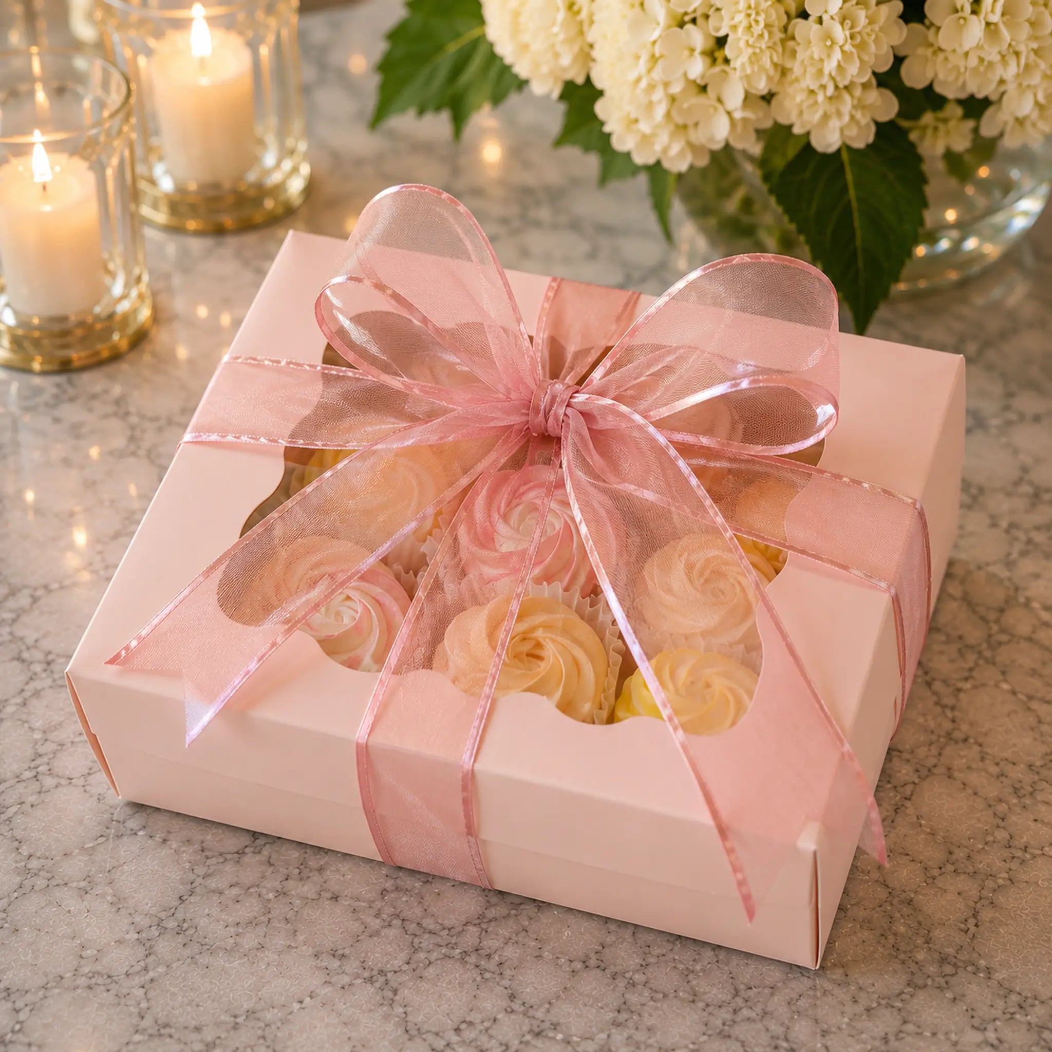 Handcrafted Zephyr Swirls Gift Box โ Edible Floral Dessert