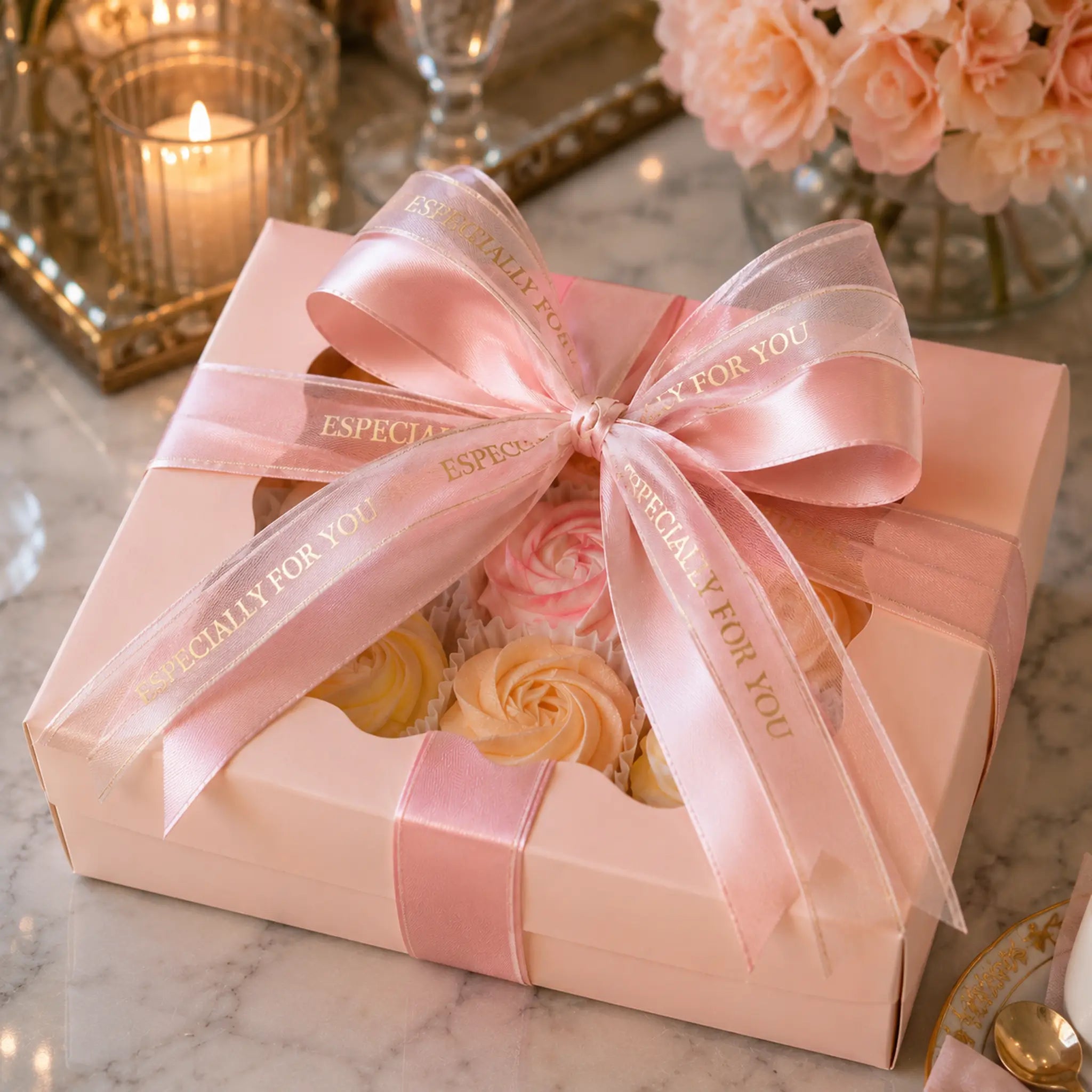Zephyr Swirls gift box with Especially for You ribbon by Art Dessert Atelier for Miami Flower Delivery
