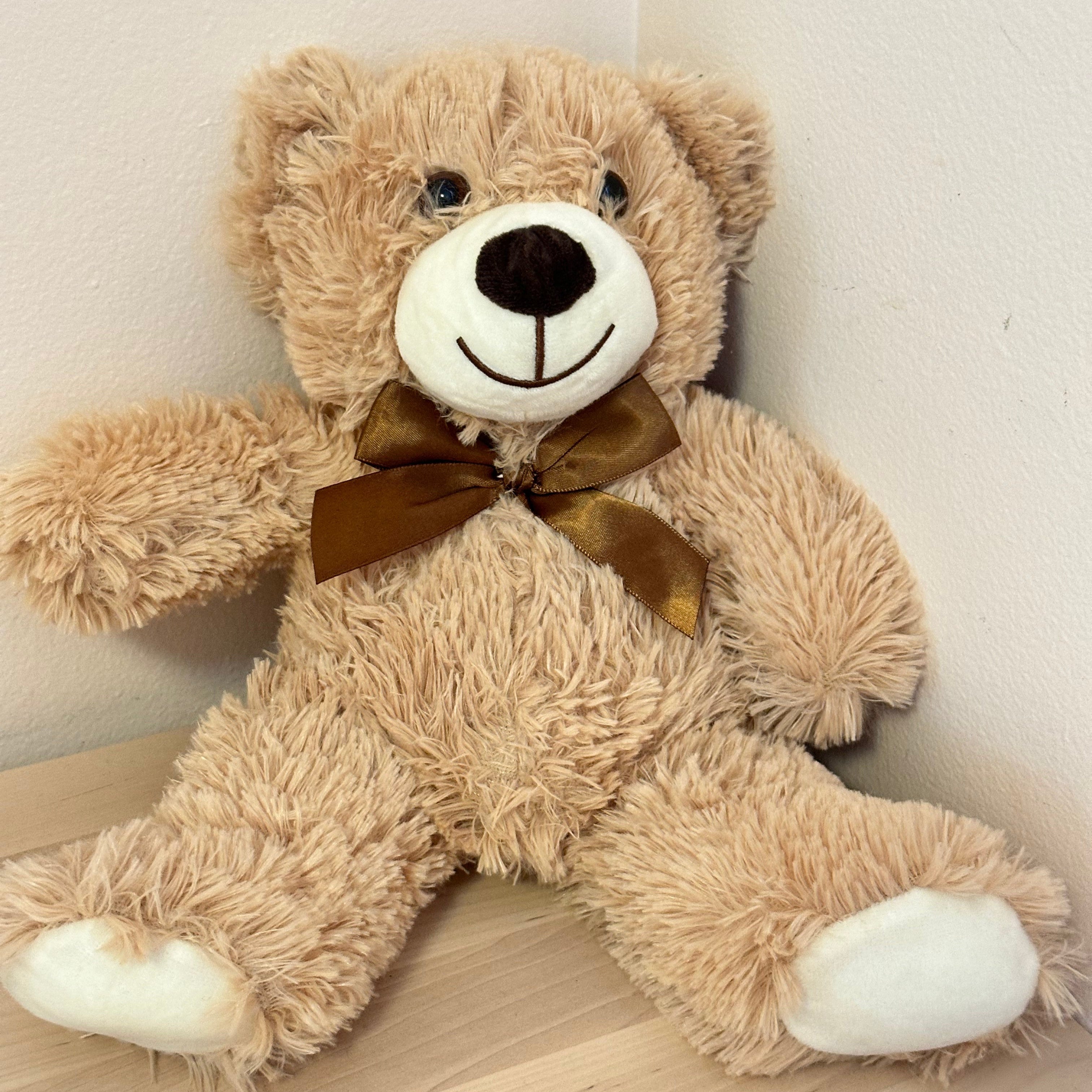 Soft brown teddy bear with a satin bow â romantic surprise in Miami