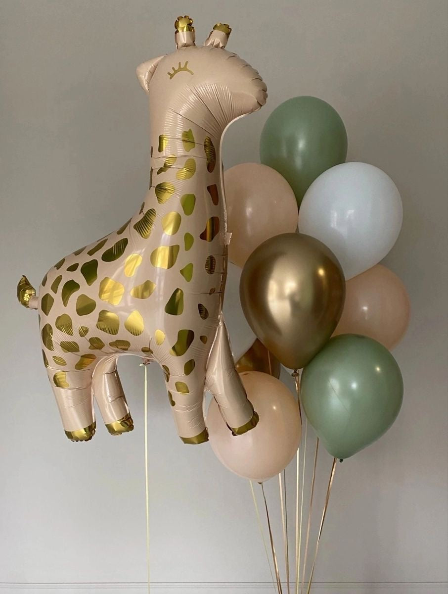 Giraffe Balloon Bouquet – Safari Jungle Party Set