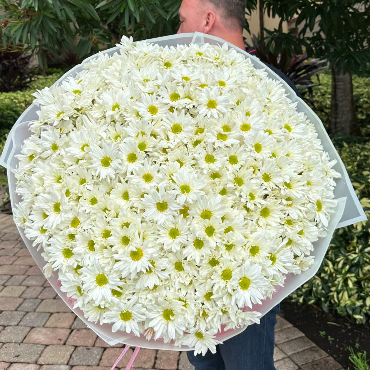 Daisies Field hand-tied bouquet with white daisies â luxury flower delivery Miami at oceanfront villa for unforgettable moments