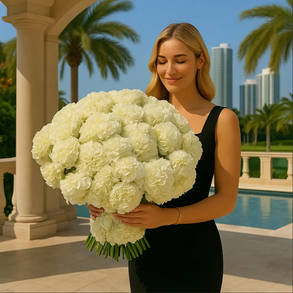 Huge white hydrangea bouquet – hand-tied luxury delivery in white elegance