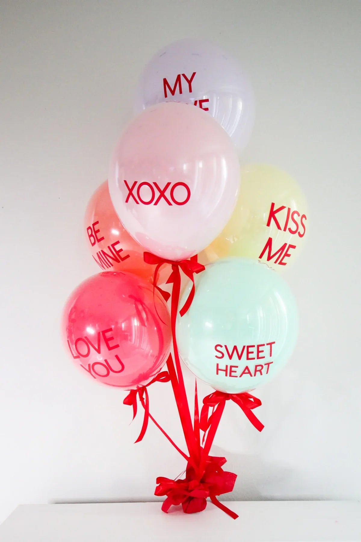 Valentine’s Message Balloon Bouquet – Pastel Love Collection