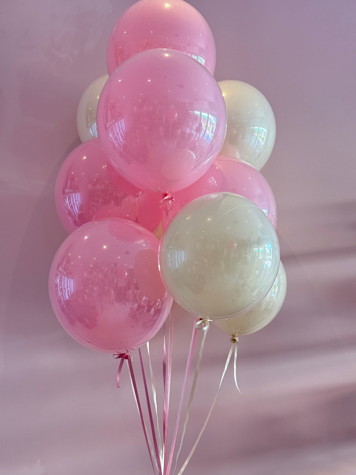 Cotton Candies: blush pink balloons, ivory balloons in a balloon set