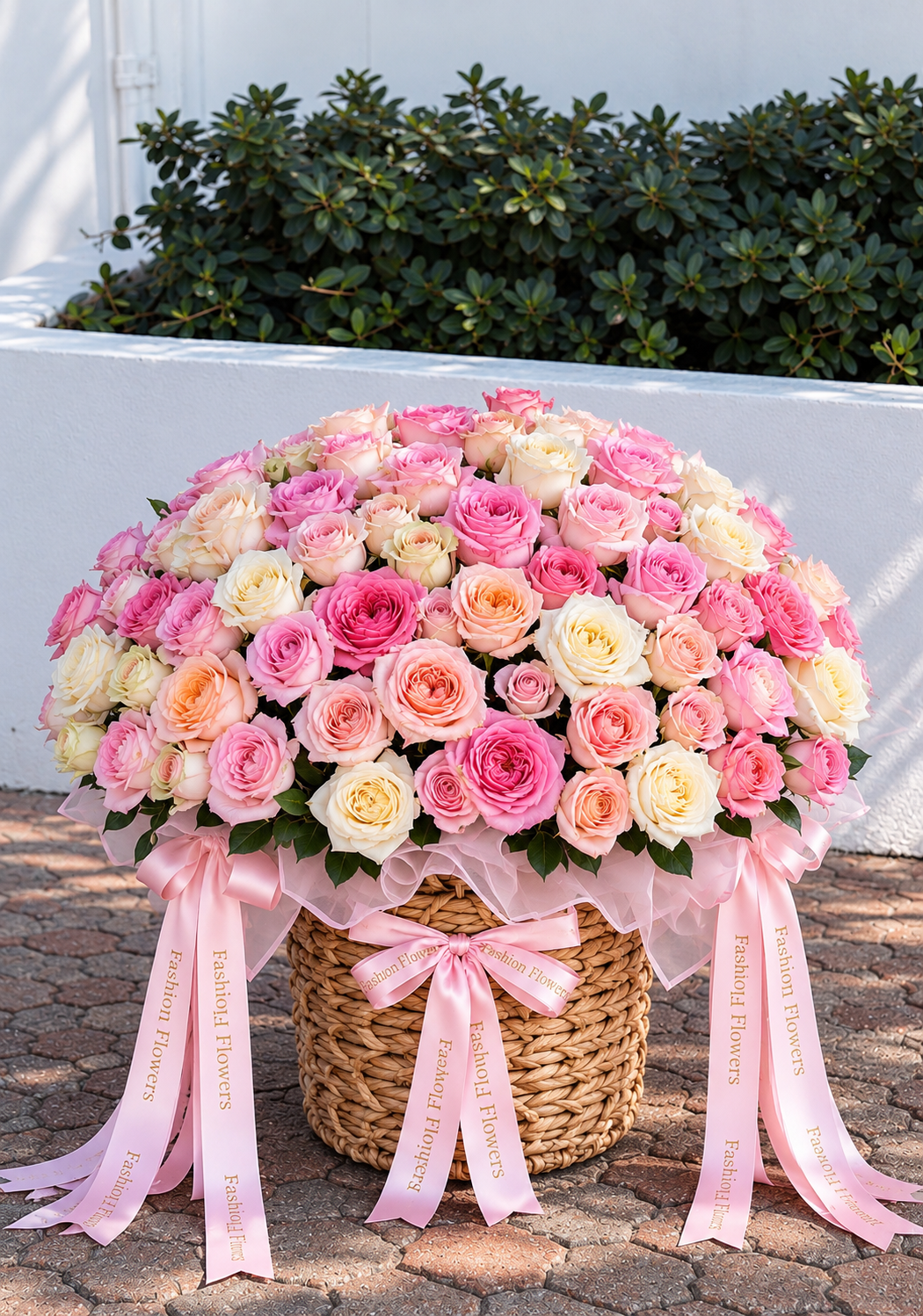 Basket Arrangement of roses — Gardenia